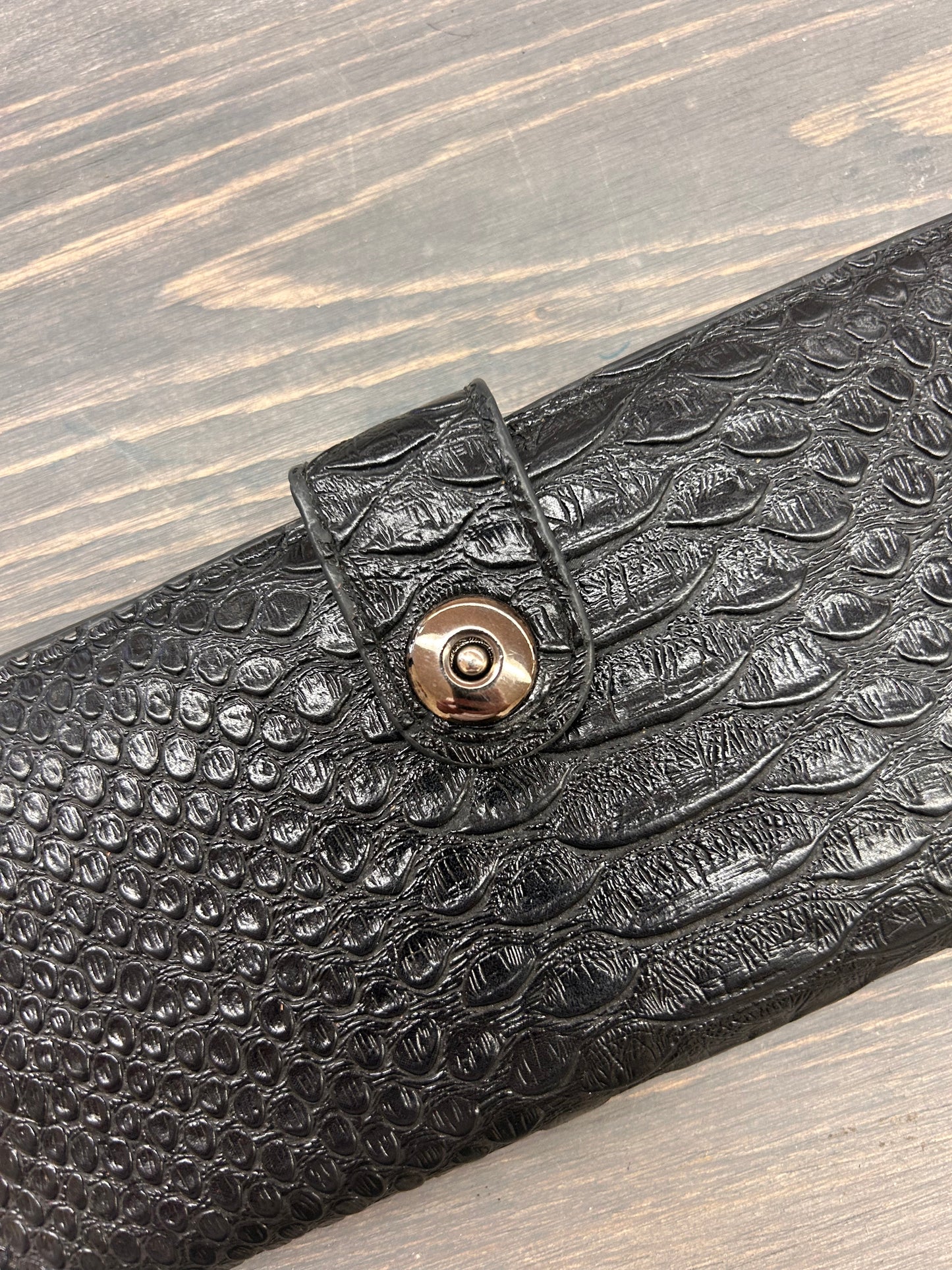 Black faux snakeskin Wallet