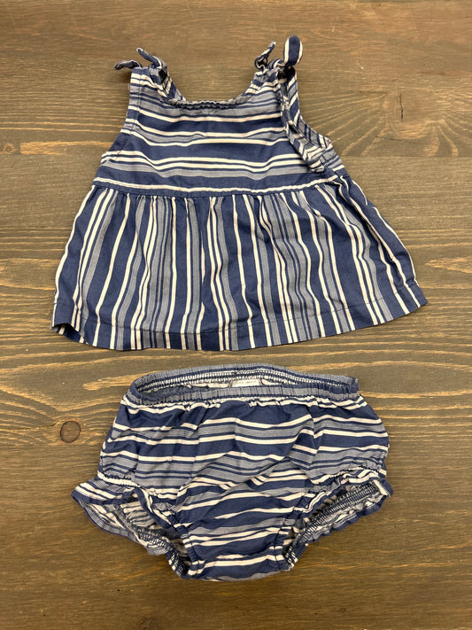 Carters 3m blue striped set