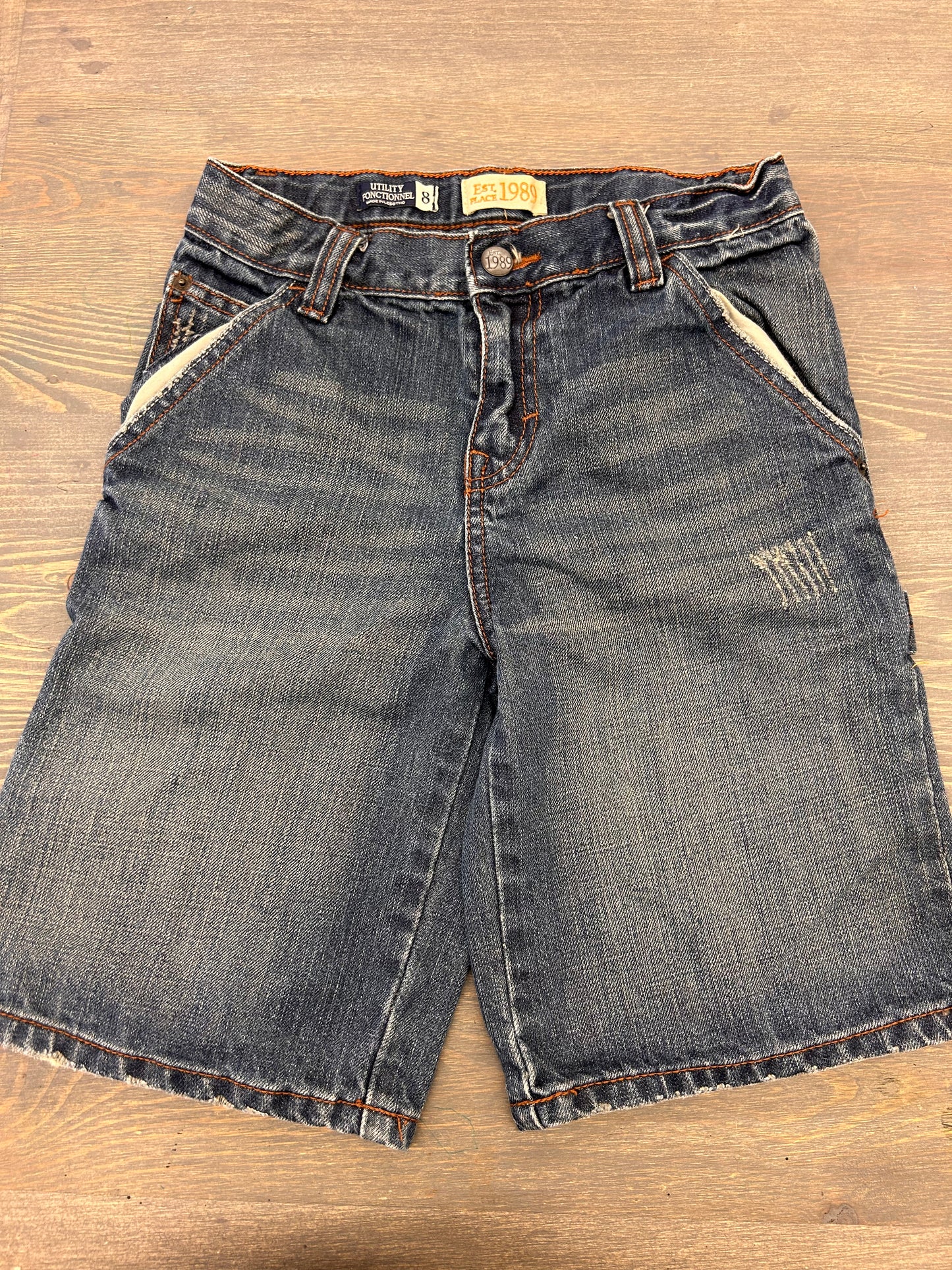 Children’s place 8 medium wash denim shorts