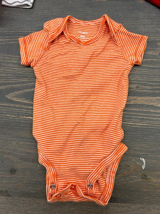 Carters 3m orange striped onesie