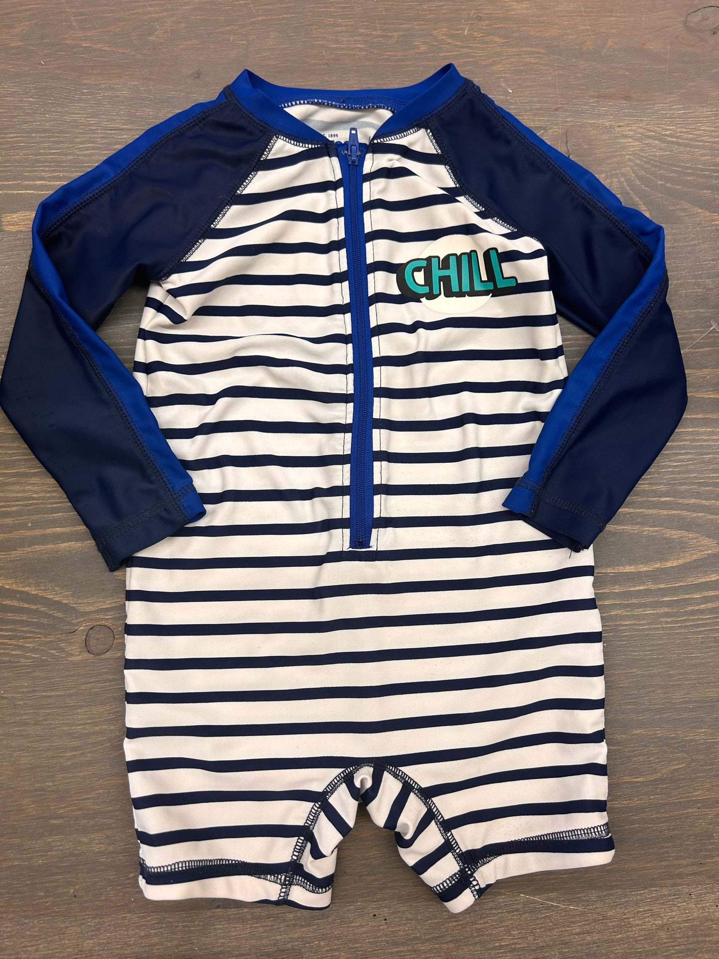 Oshkosh 12m chill striped rash guard swimsuit