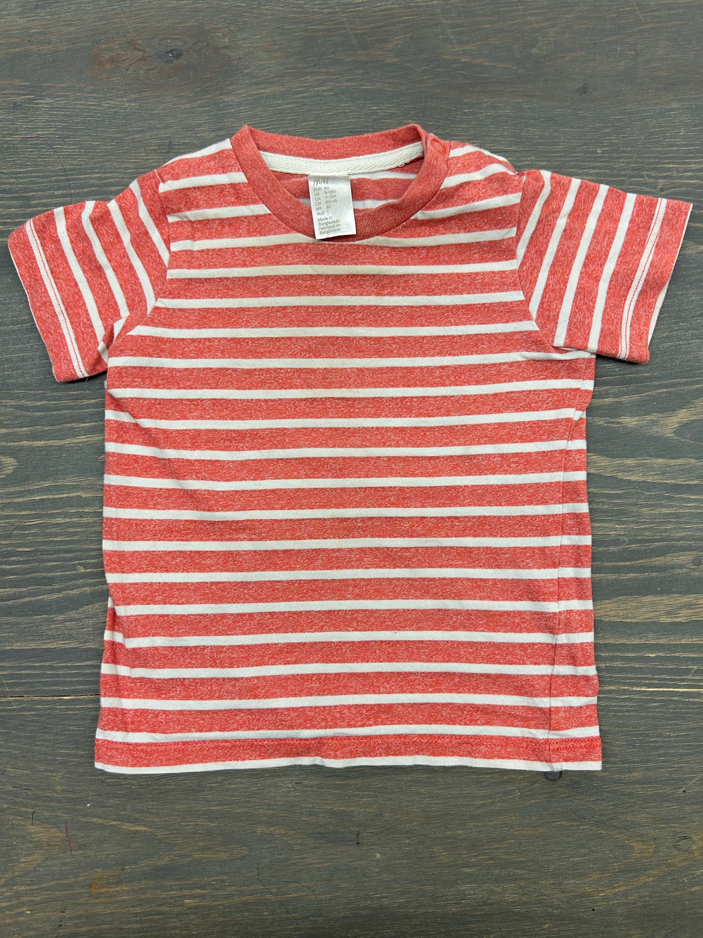 H&M 9/12m orange striped T-shirt