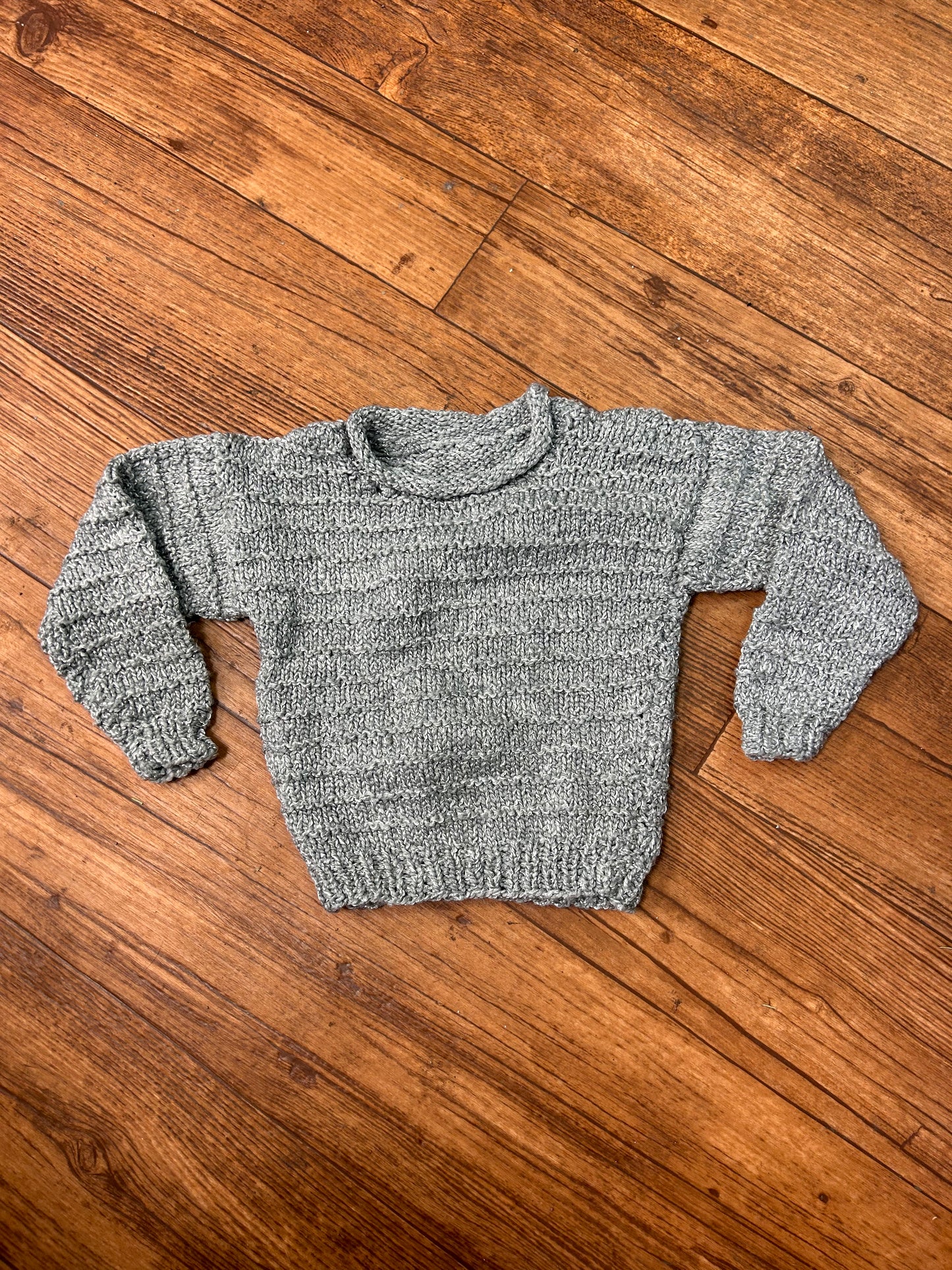 Handmade 2/3t grey knit sweater