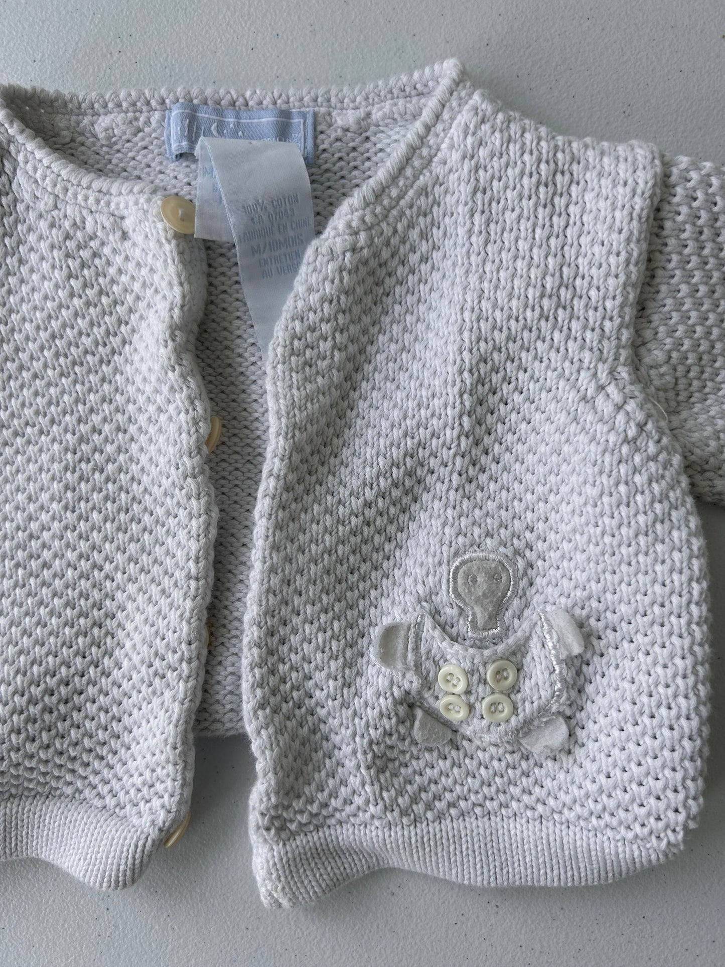 Little newcomers 18m white knit cardigan