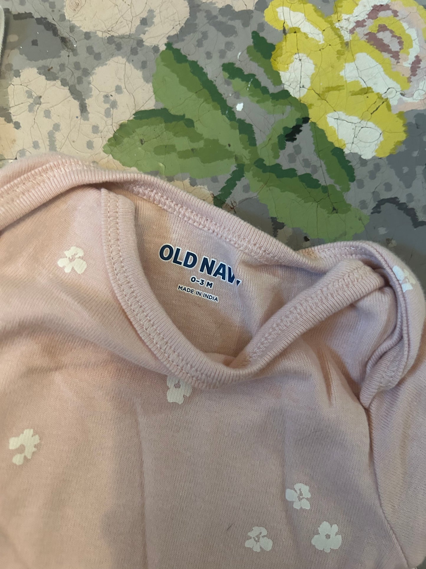 Old navy 0/3m pink floral onesies