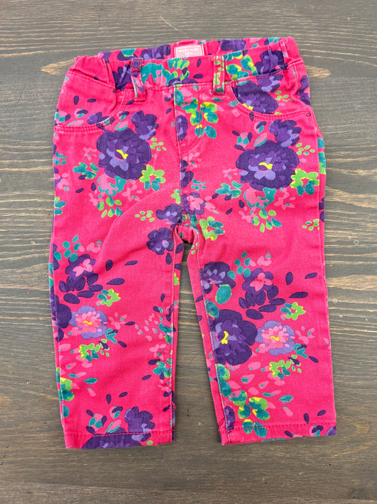 Children’s place 6/9m pink floral jeans