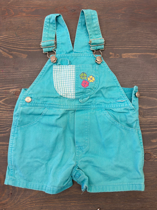 Vintage 12m blue floral overalls