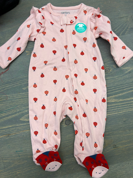 NEW carters 0/3m pink ladybug sleeper