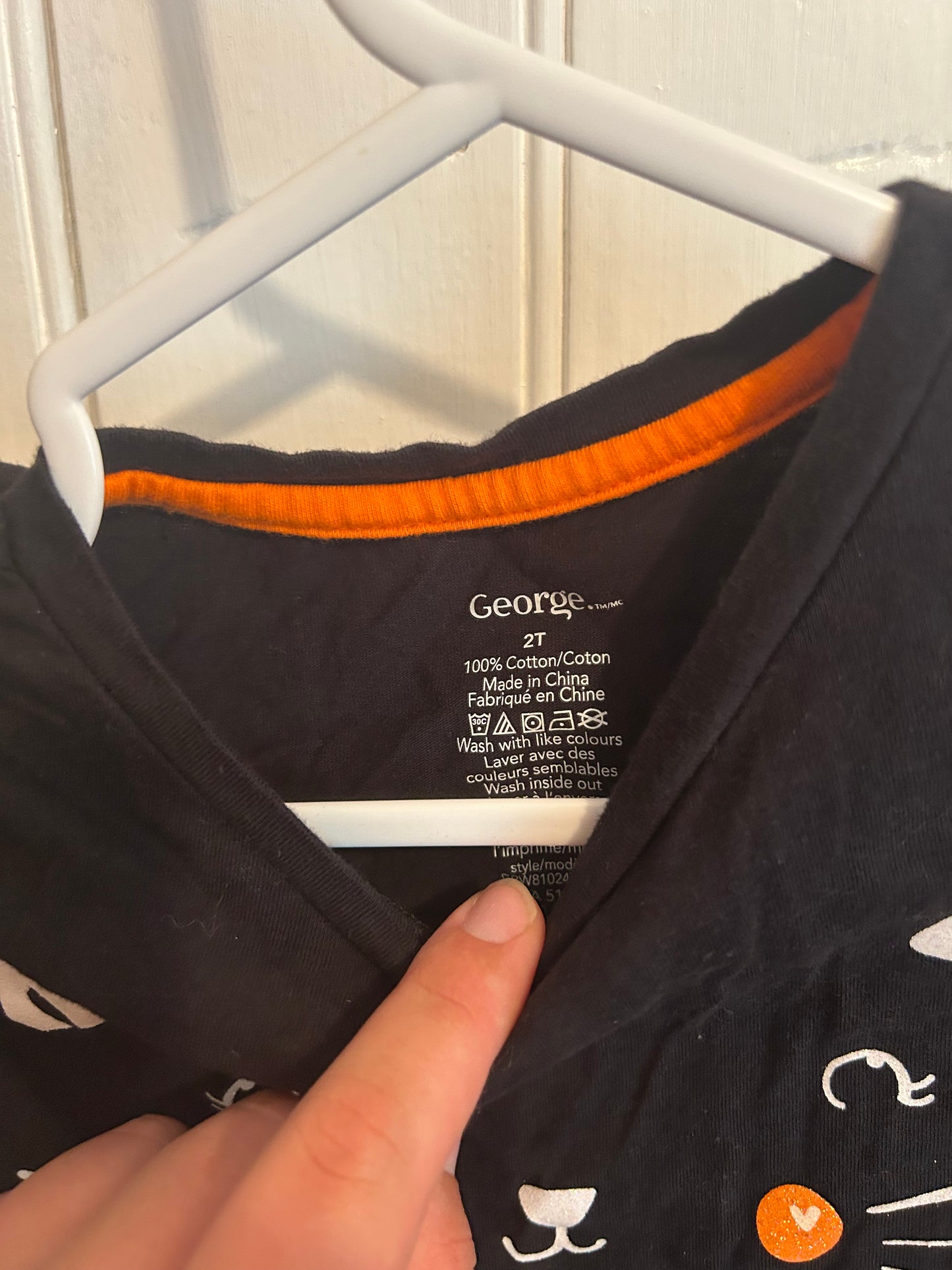 George 2t black cat top