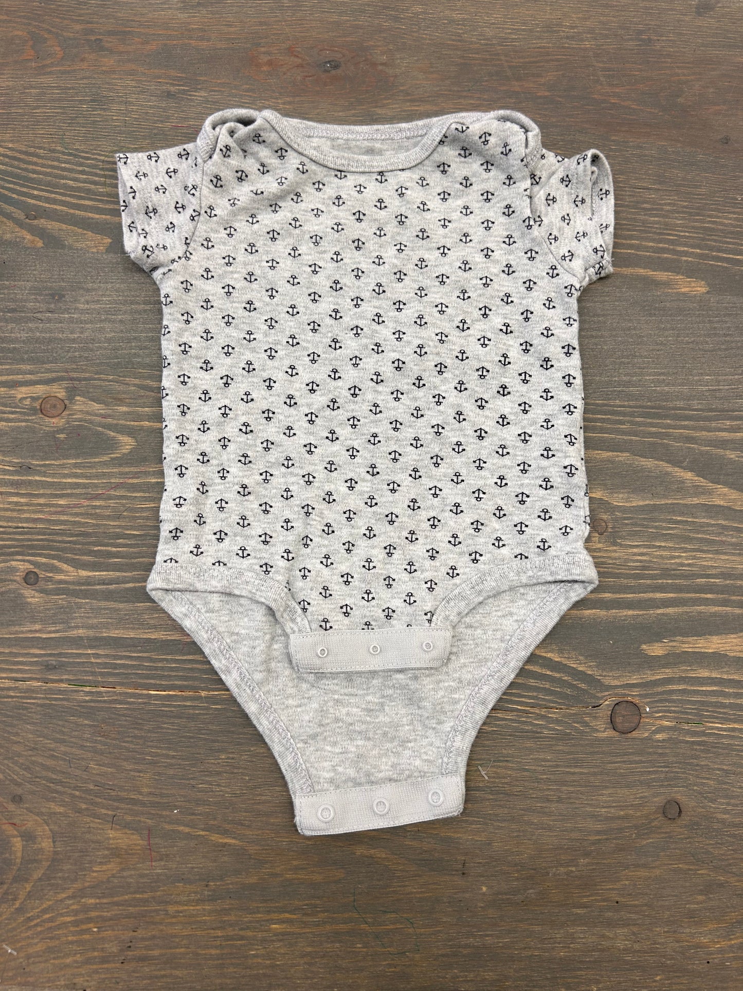 Rococo 6m grey anchor onesie