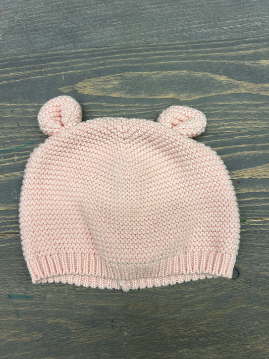 Pink bear knit hat