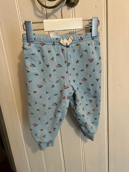 Carters 9m blue floral joggers