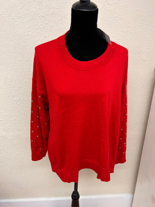 NEW Michael Kors 1x red sequin sweater