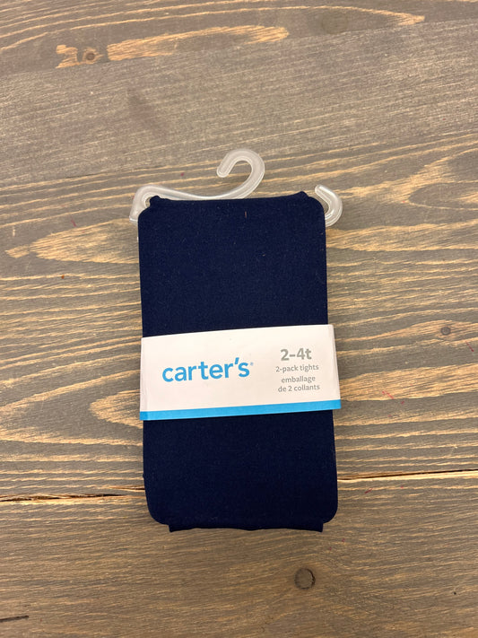 NEW carters 2/4t navy & white tights