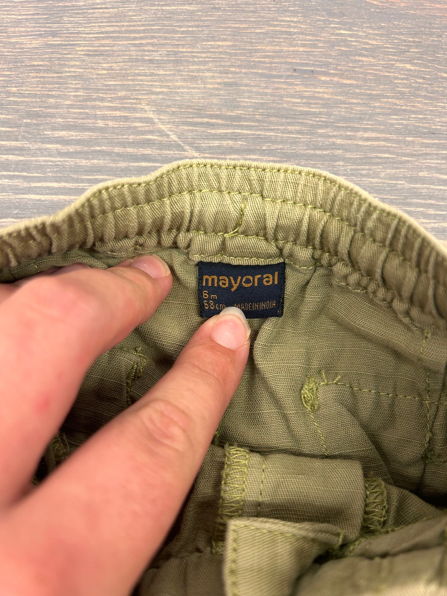 Mayoral 6m green linen pants