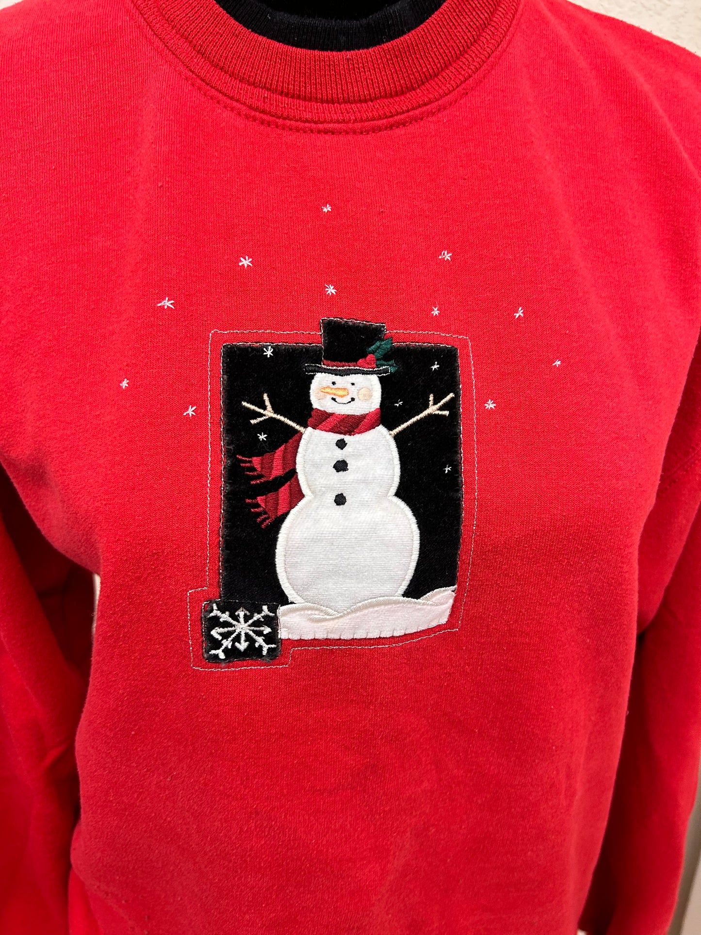 Vintage small red snowman sweater