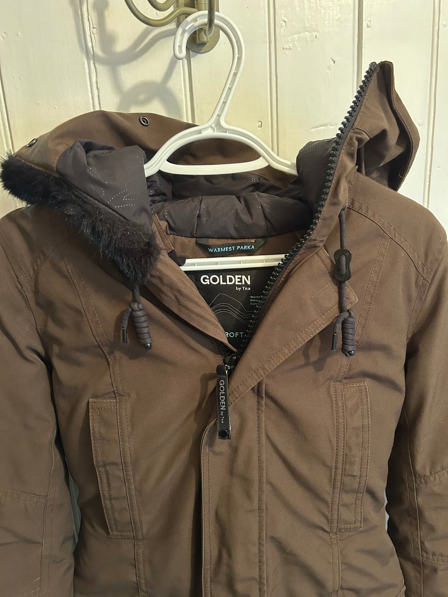 TNA XXS brown warmest parka winter coat