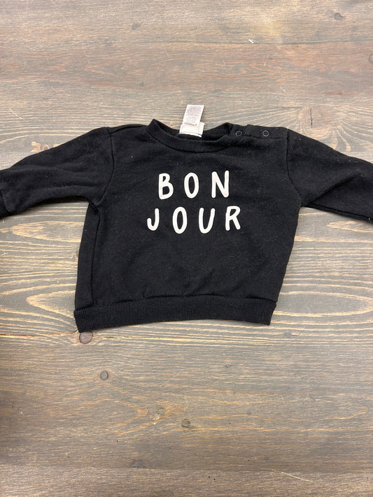 Indigo baby 3/6m black bonjour sweater