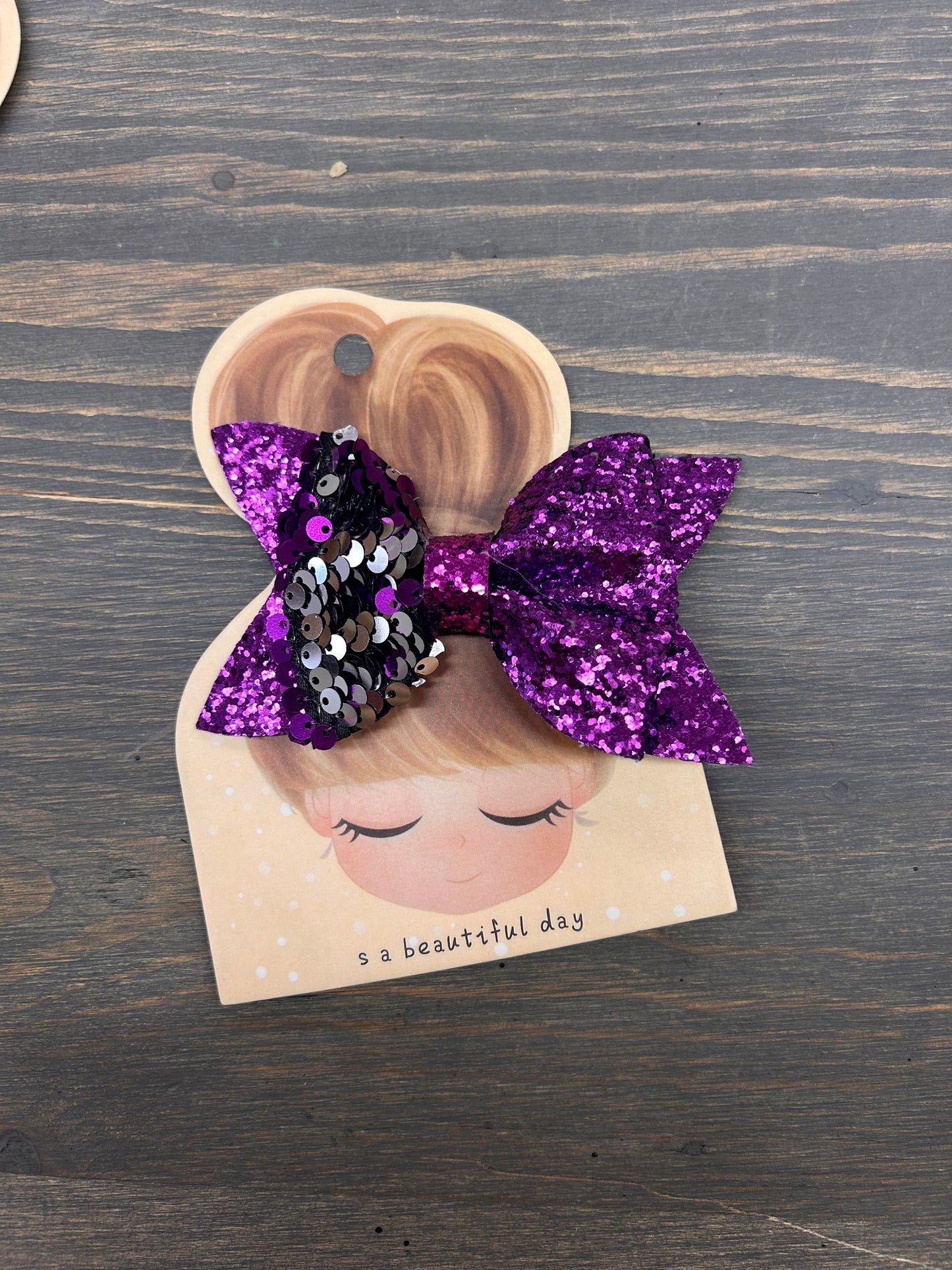 Sequin flip bows