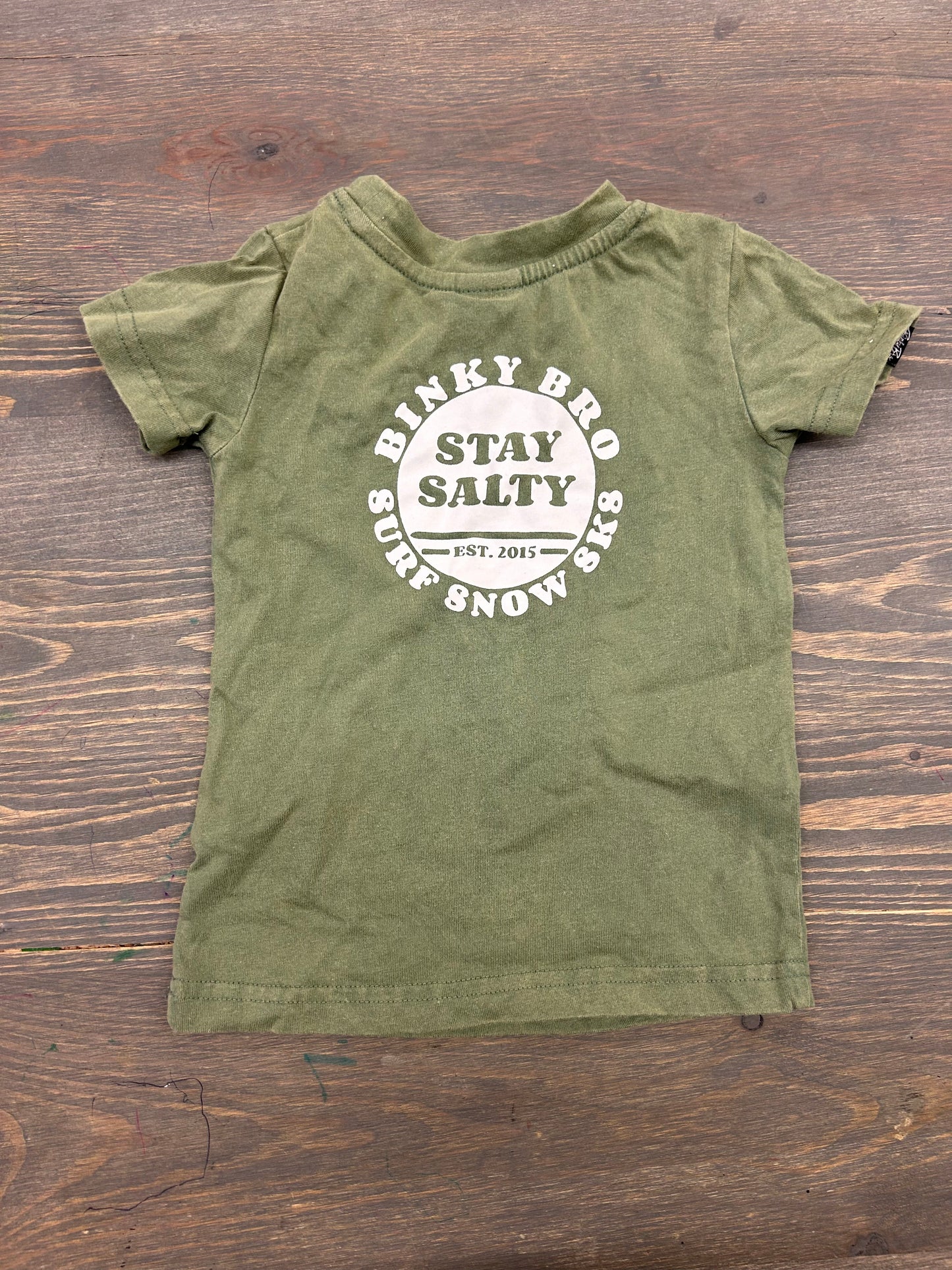 Binky bro 6/12m green salty graphic T-shirt