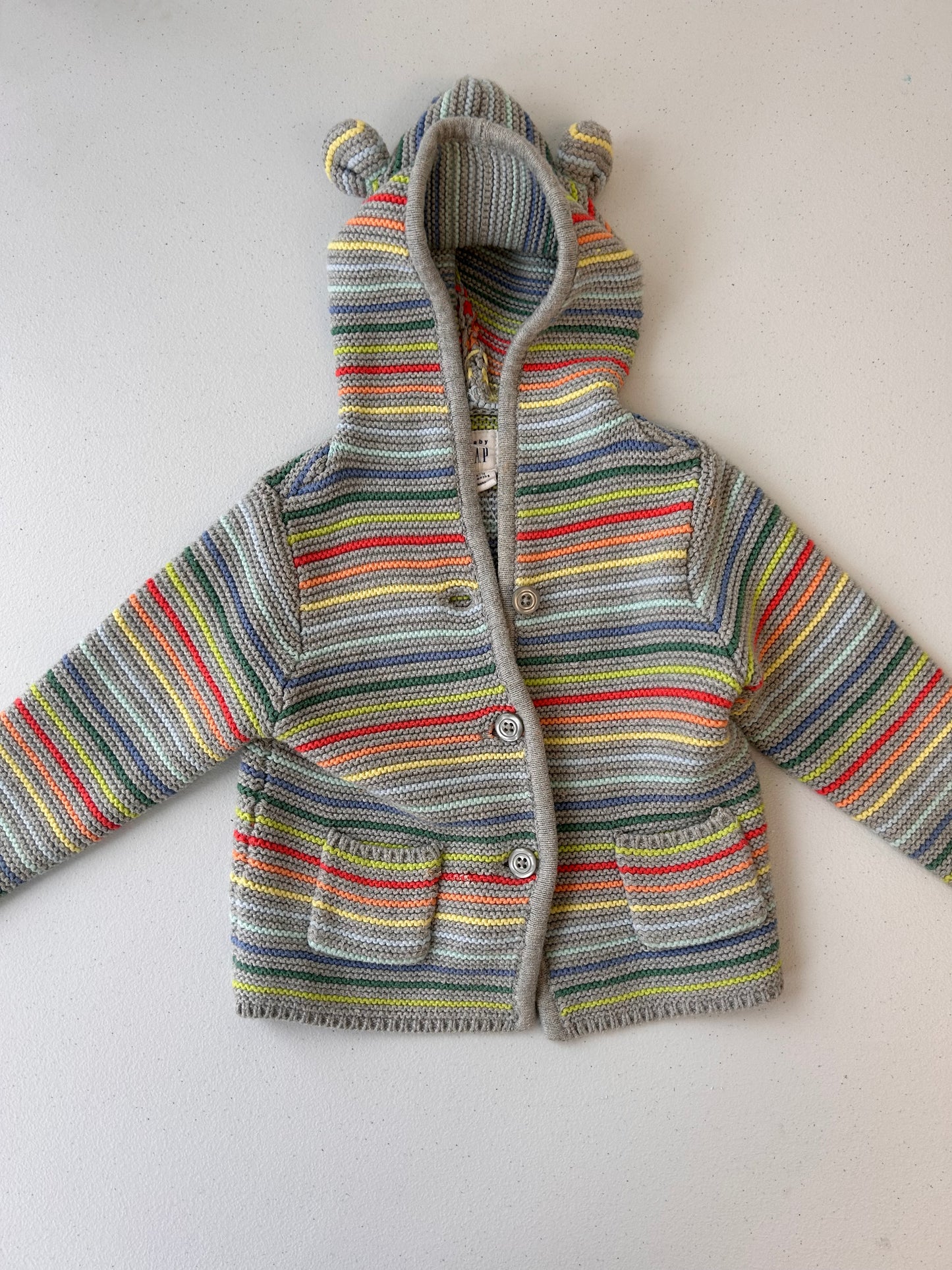 Gap 6/12m rainbow knitted cardigan