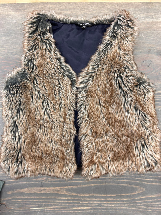 George youth medium brown fur vest