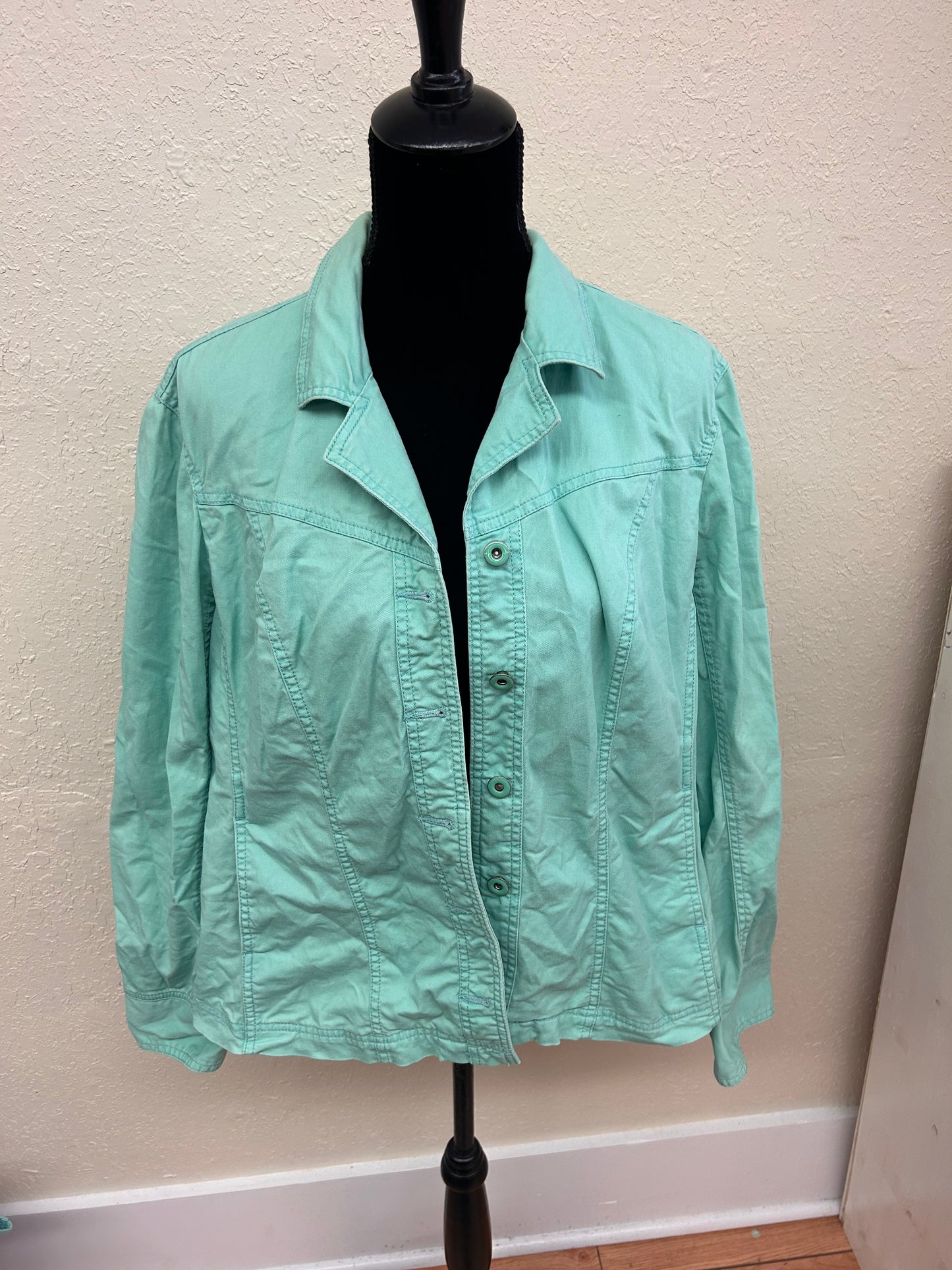 Northern reflection xl mint green denim jacket