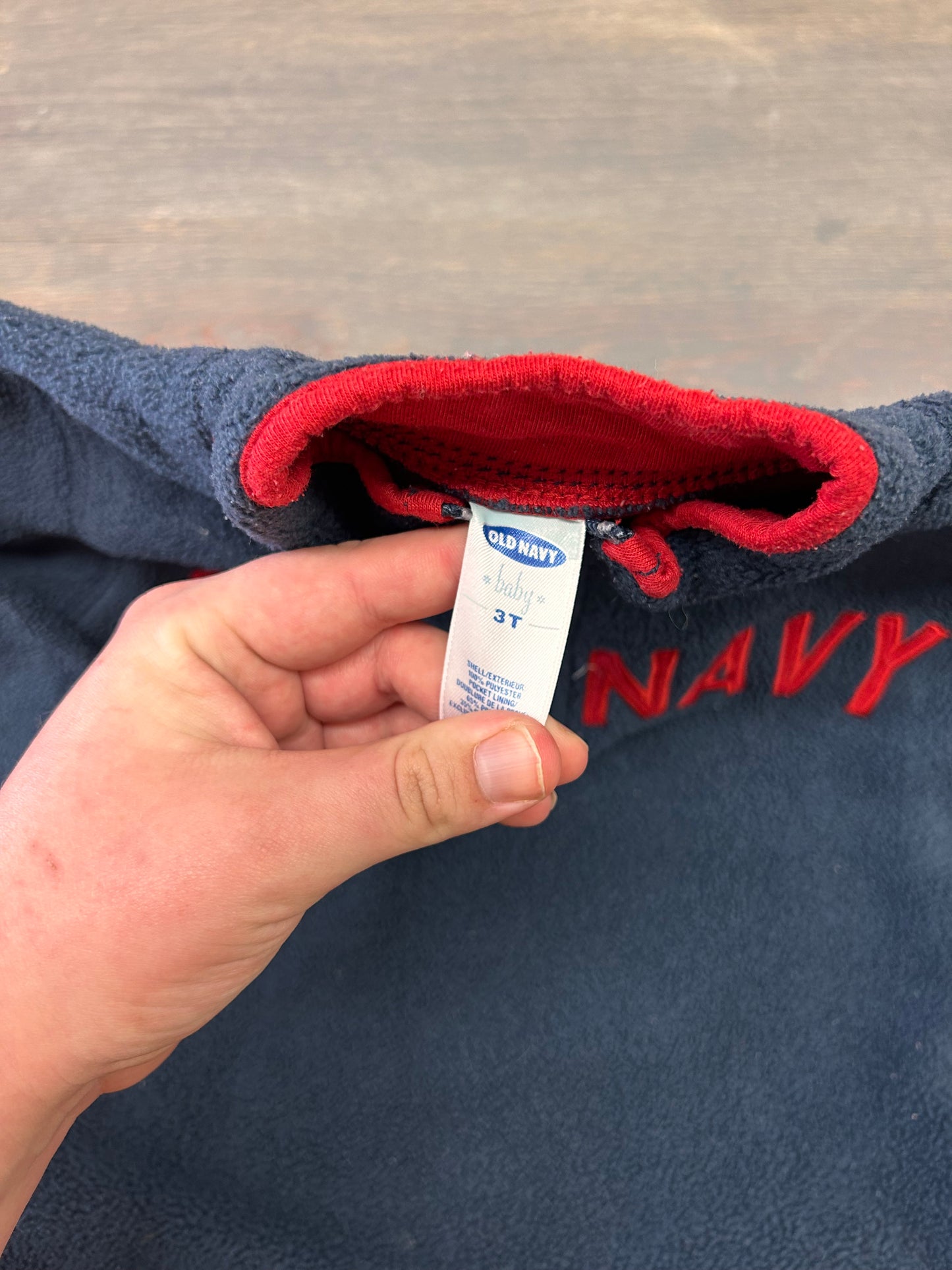 Old navy 3t navy blue fleece quarter zip sweater