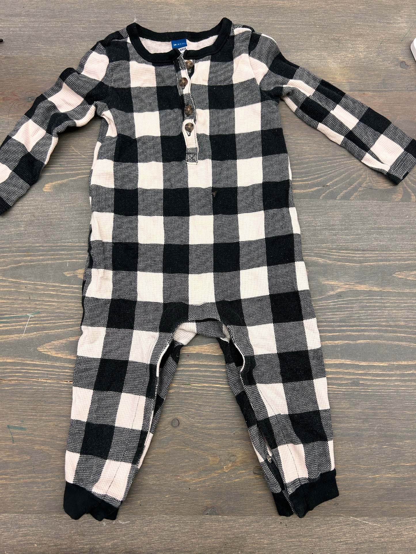 Old navy 18/24m black gingham romper