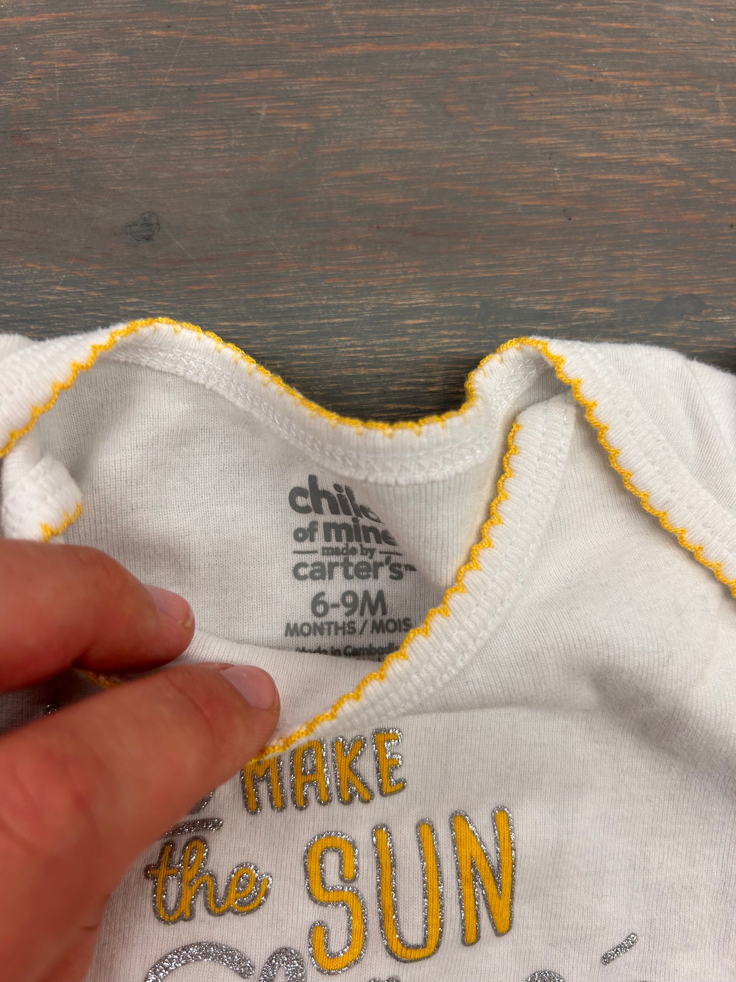 Carters 6/9m sunshine onesie