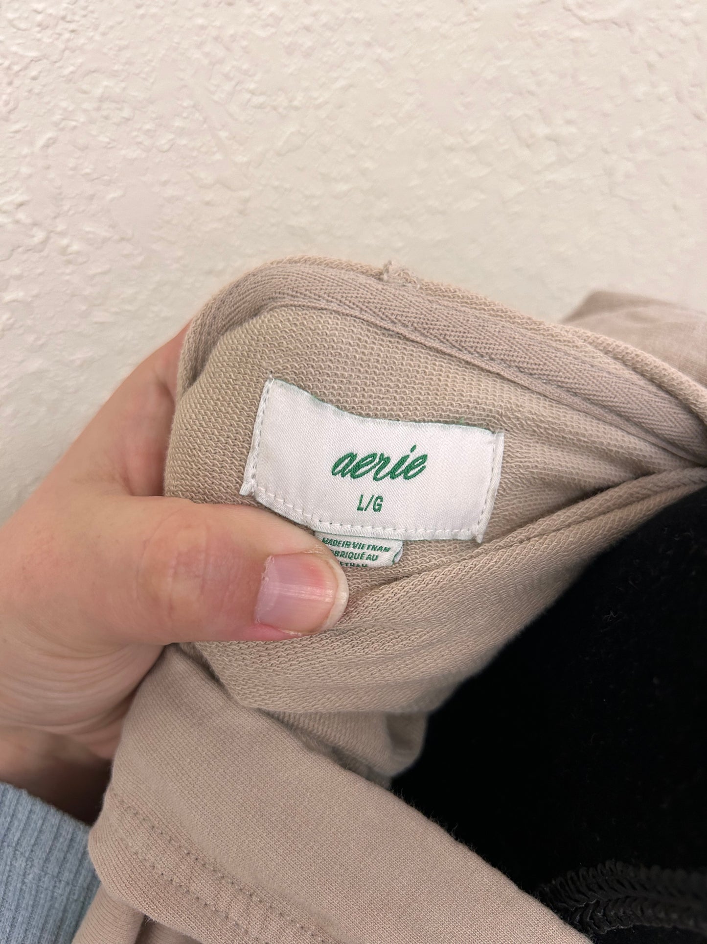 Aerie large tan high cut side hoodie