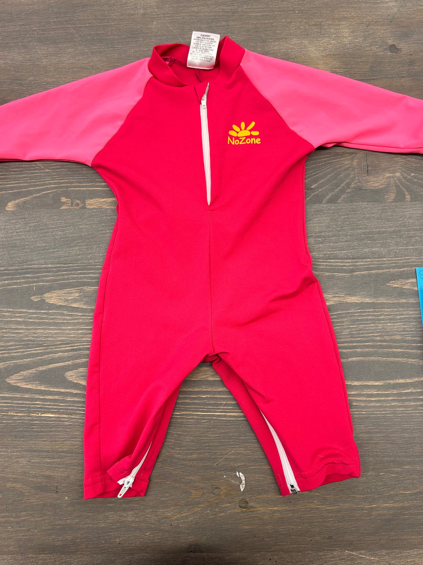 No zone 6/12m pink rash guard swim suit