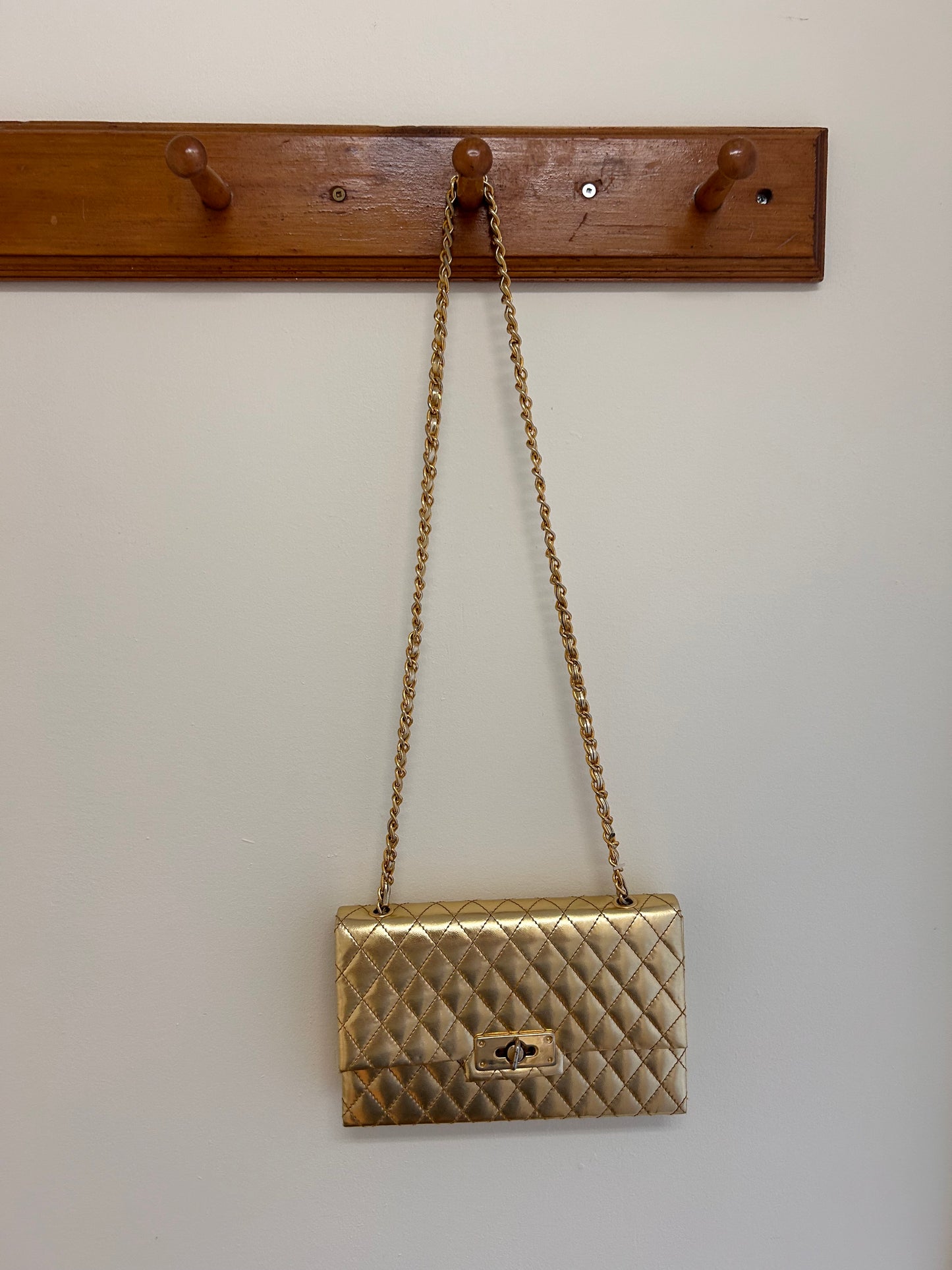 Vintage gold cross body purse