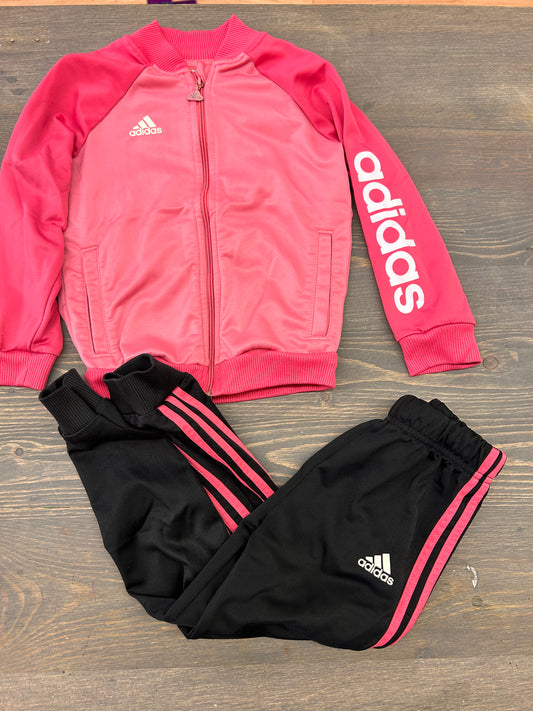 Adidas 3/4t pink & black track set