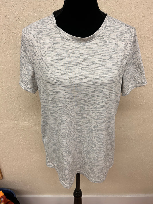 Mondetta large grey striped athletic top