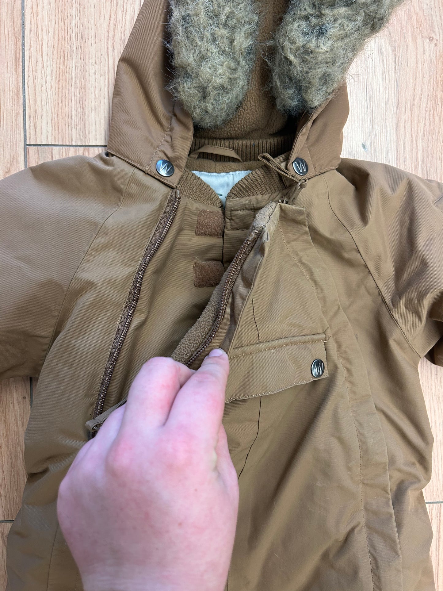 WHEAT 18m brown snow suit