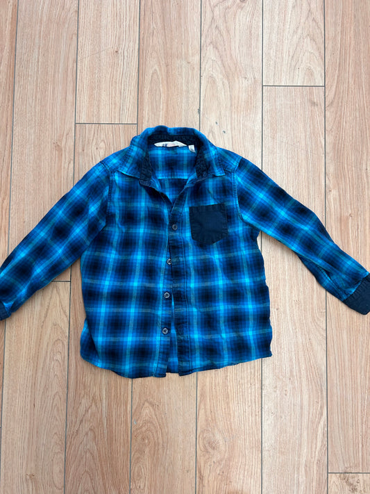 H&M 5/6 blue flannel