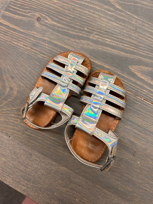 Freshly picked infant 5 silver metallic sandals