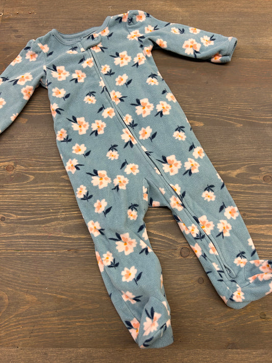 Carters 6/9m blue floral sleeper