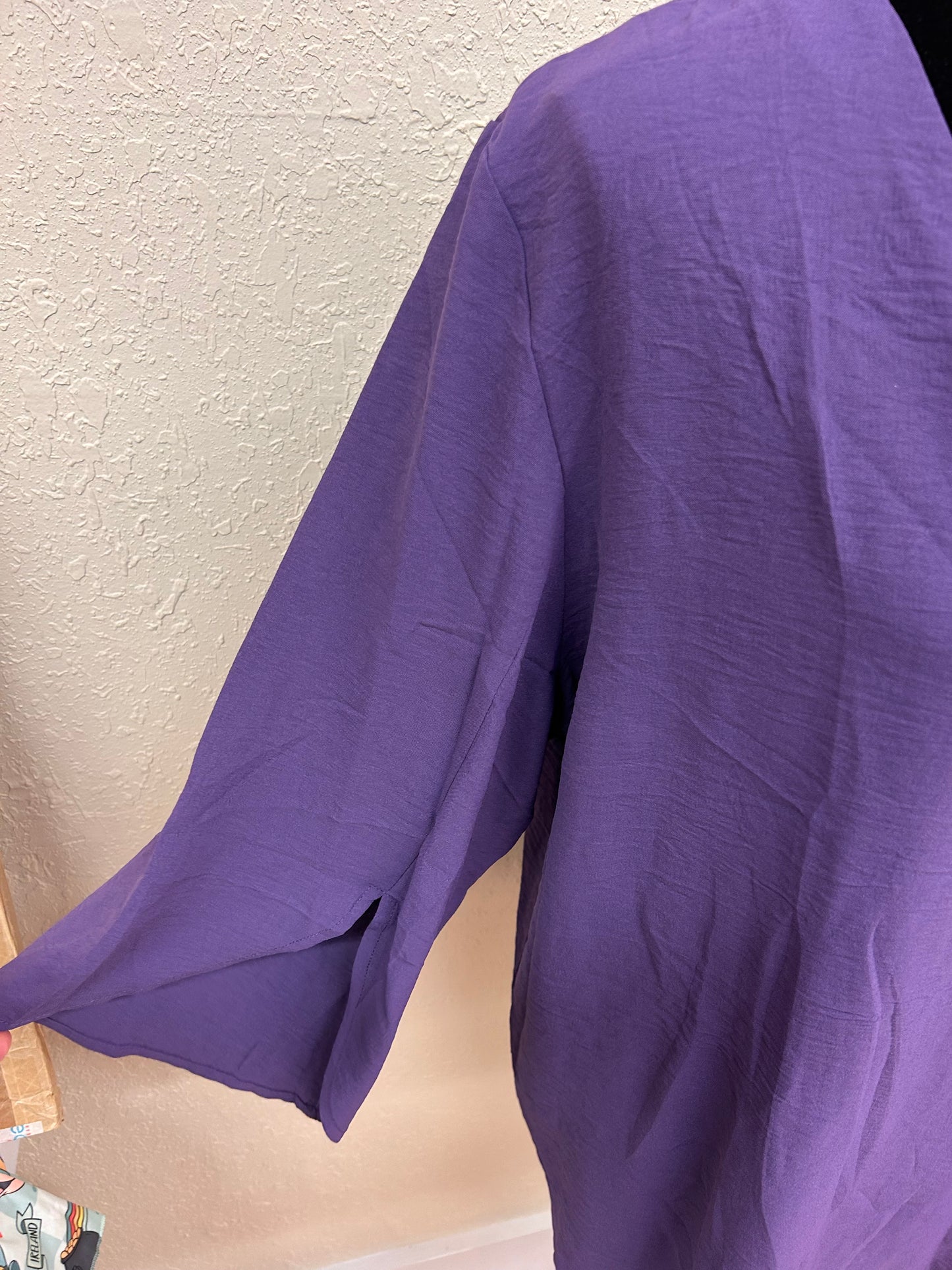 NEW Kuotai 3x purple vneck long sleeve blouse