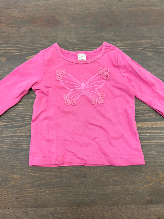 Carters 18m pink butterfly long sleeve top