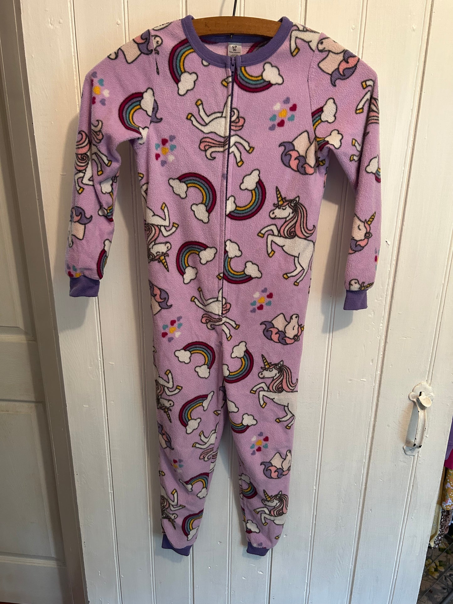 George 6 purple unicorn fleece zip up sleeper