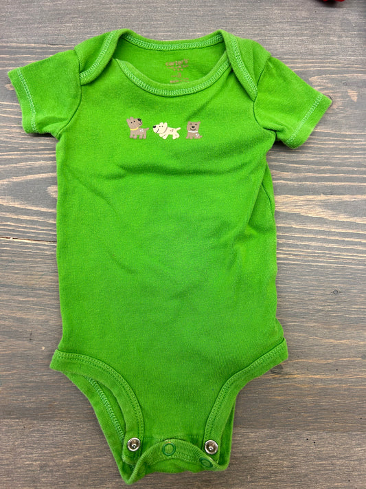 Carters 3m green dog onesie