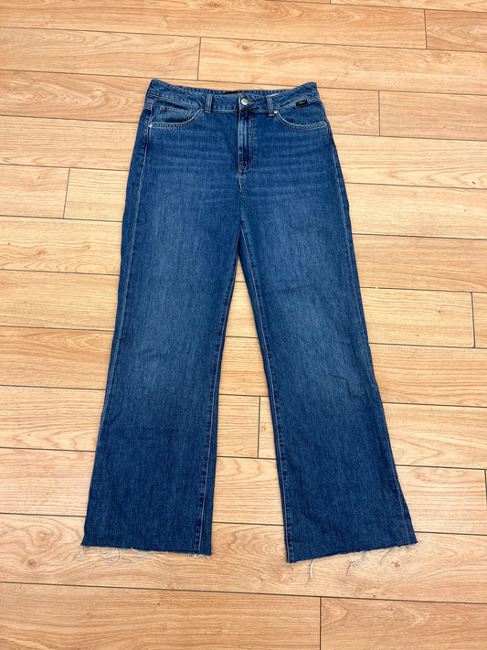 Mavi 29 medium wash raw hem wide leg jeans