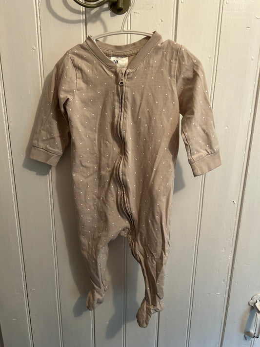 H&M 6/9m grey polka dot sleeper