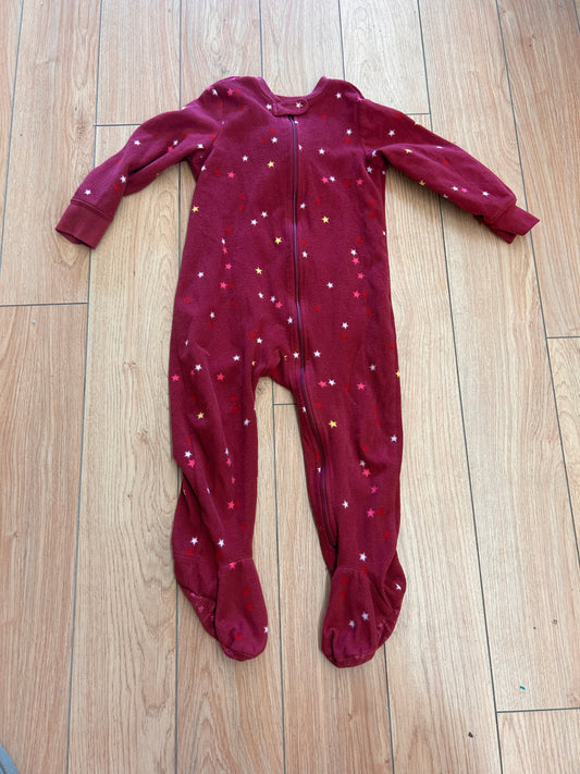 Old navy 3t burgundy star fleece sleeper