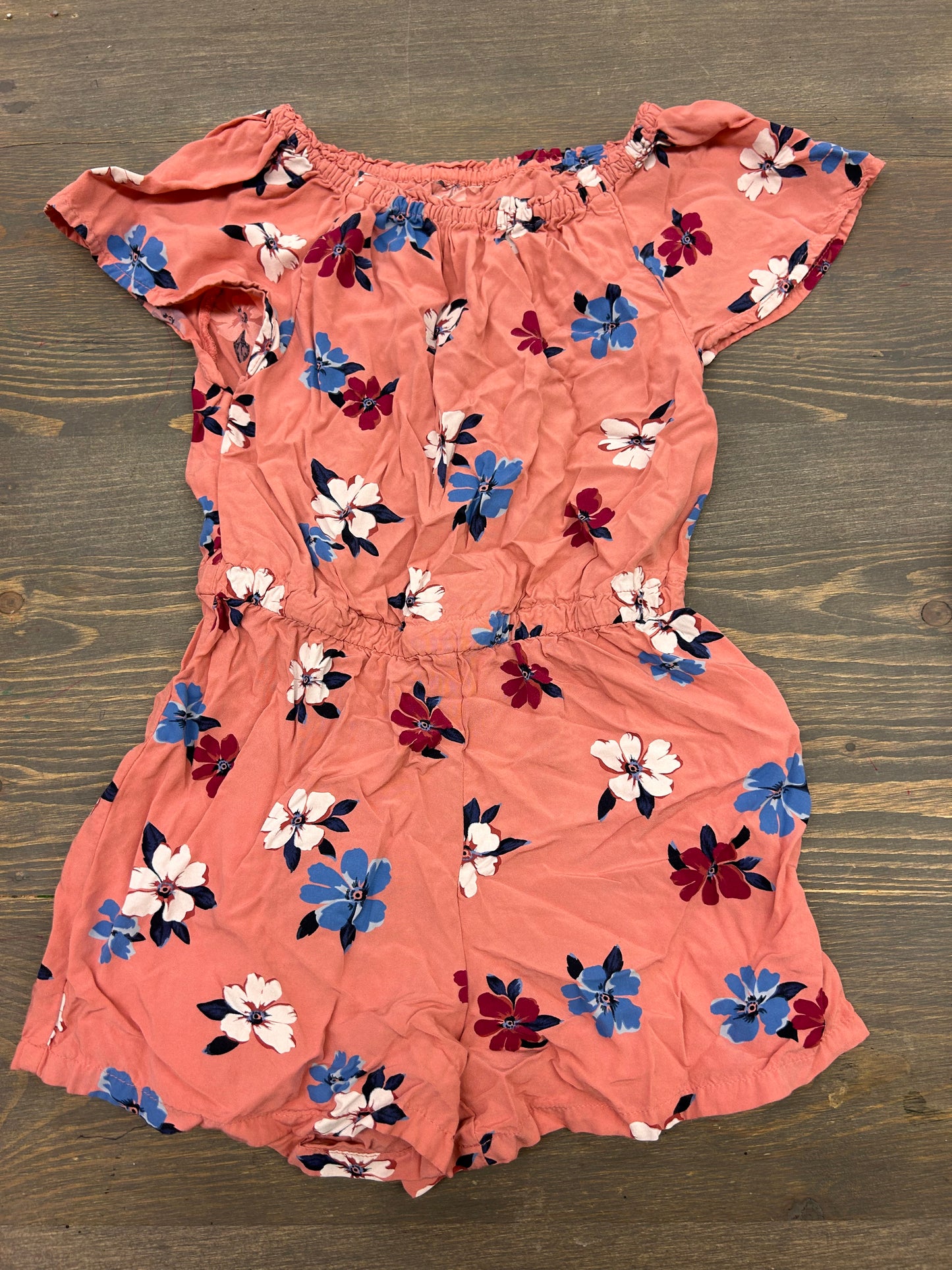 Old navy 6/7 pink & blue floral romper