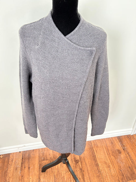 Cynthia Rowley xl grey merino wool knit cardigan