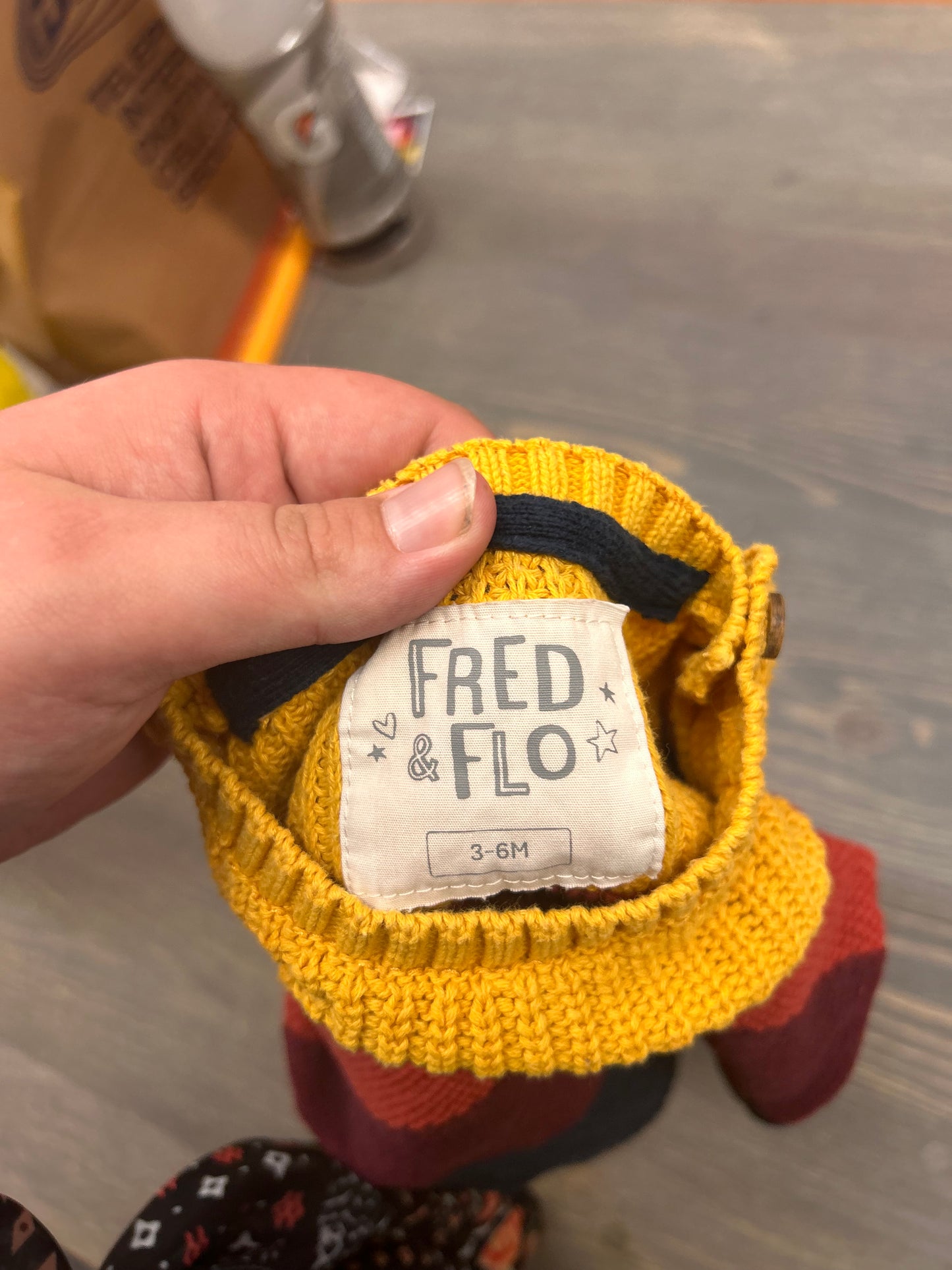 Fred & Flo 3/6m knit striped sweater