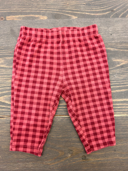 Carters 6m pink gingham leggings